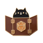 Dungeon Master Cat Enamel Lapel Pin Badge