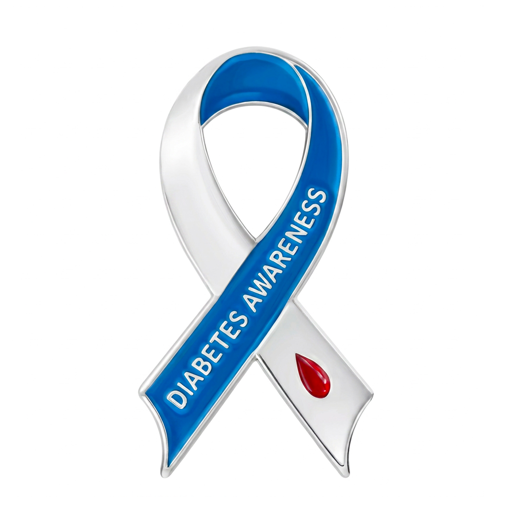 Diabetes Awareness Ribbon Enamel Lapel Pin Badge Imagen principal del producto