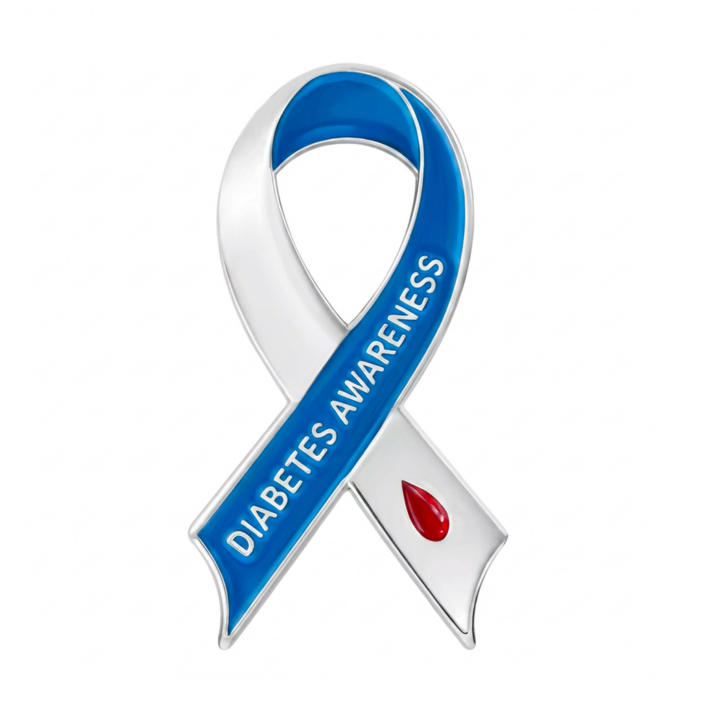Diabetes Awareness Ribbon Enamel Lapel Pin Badge