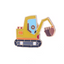 Cartoon Excavator Scooper Pin Badge