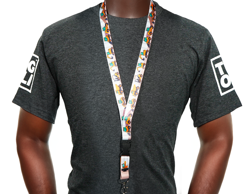 Digger Construction Lanyard – Fun Excavator, Dump Truck & Tractor Design