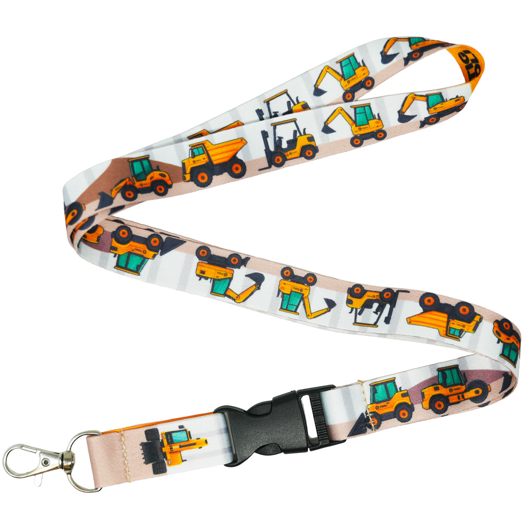 Digger Construction Lanyard – Fun Excavator, Dump Truck & Tractor Design