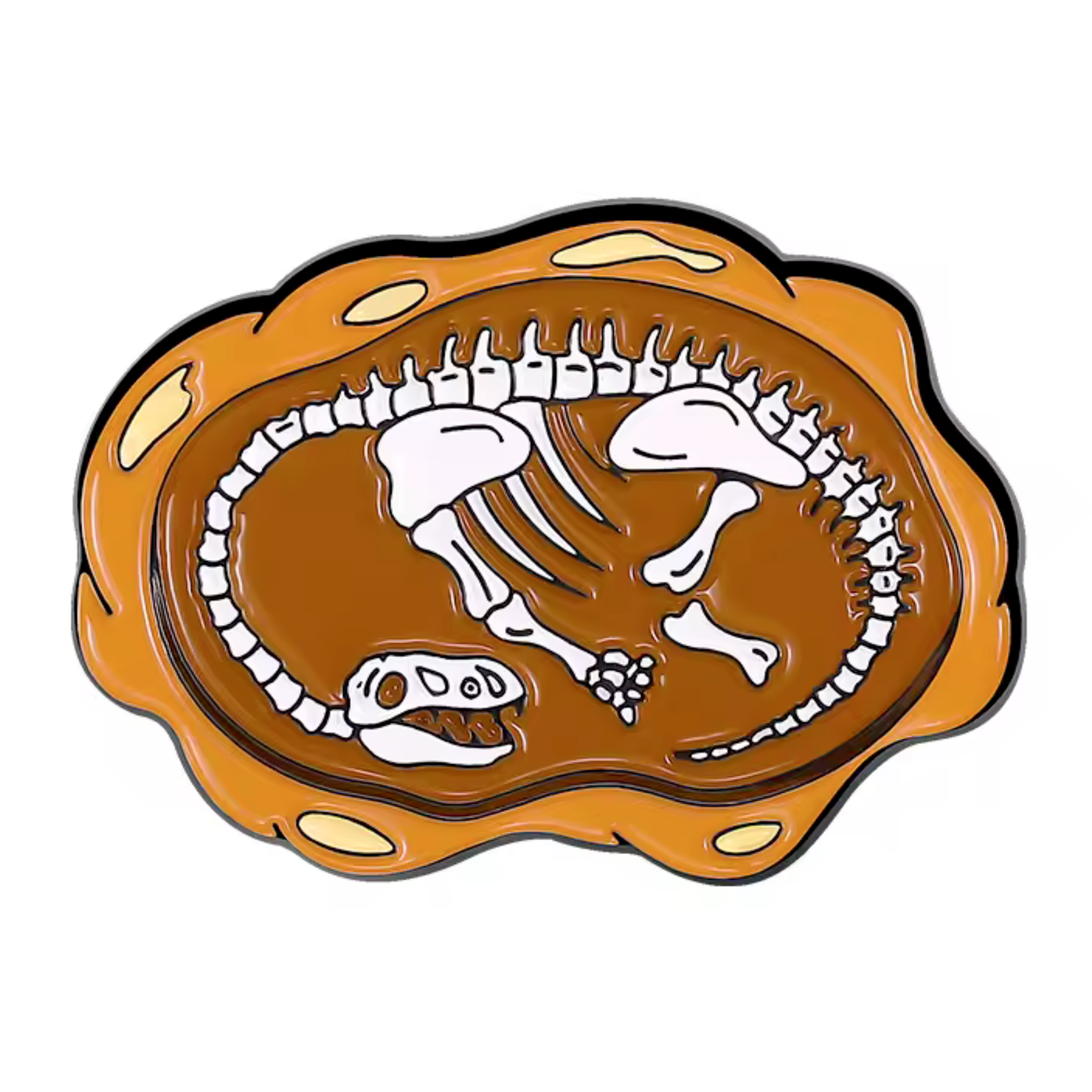 Insignia de Pin de Fósil de Dinosaurio Imagen principal del producto