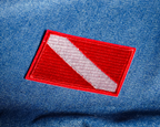 Diver Down SCUBA Rectangle Embroidery Patch (6 x 4cm)
