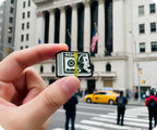 $100 Dollar Money Stack Pin Badge
