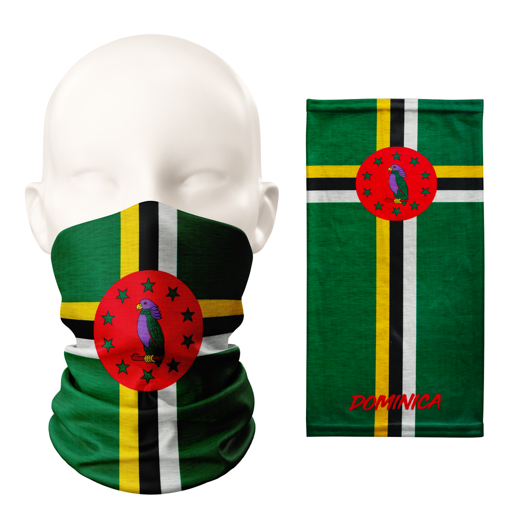 Bandana/Snood con la bandera de Dominica – Mascarilla transpirable cubrecuello