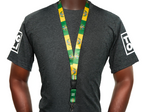 Dominica Flag Lanyard – Green, Yellow & Black Design with Coat of Arms and Parrot Crest