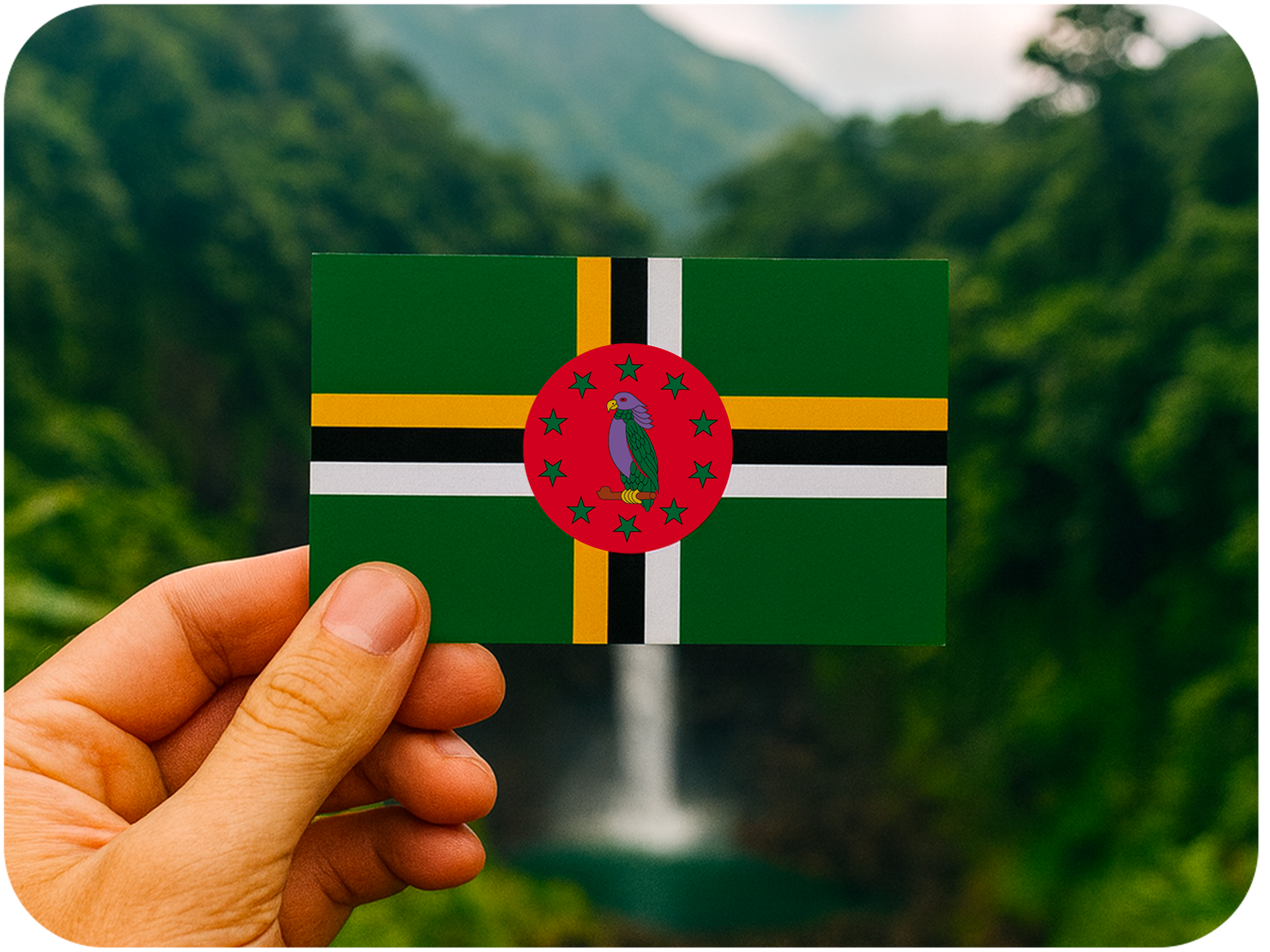 20 X Dominica Flag Stickers Secondary image