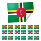 20 X Dominica Flag Stickers