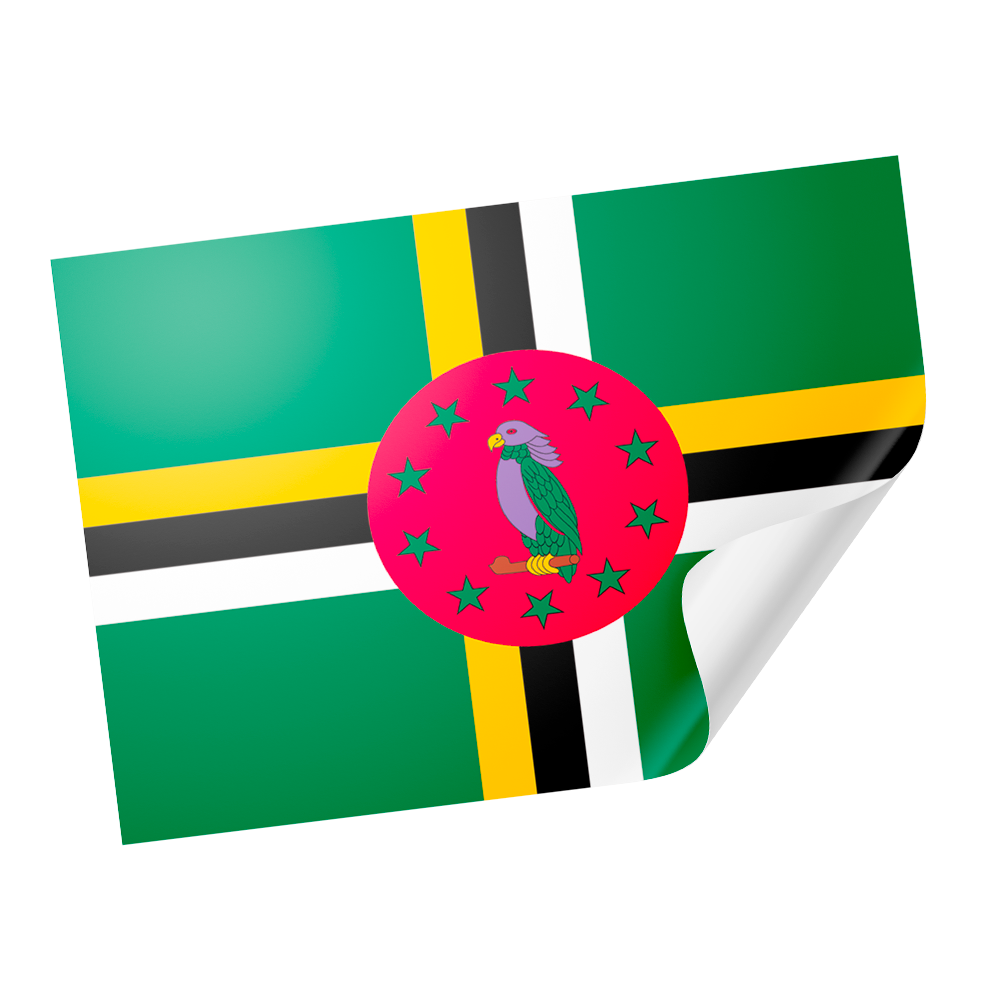 20 X Dominica Flag Stickers Main image