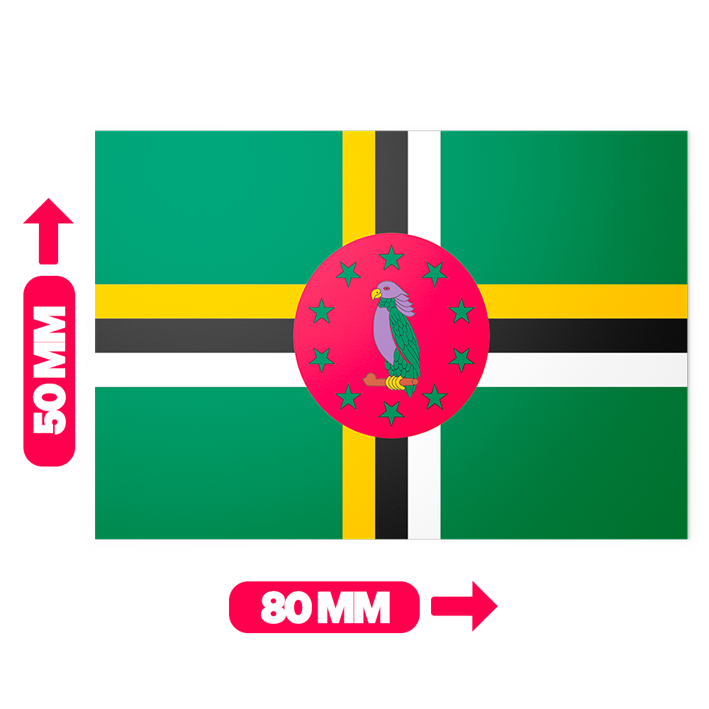 20 X Dominica Flag Stickers