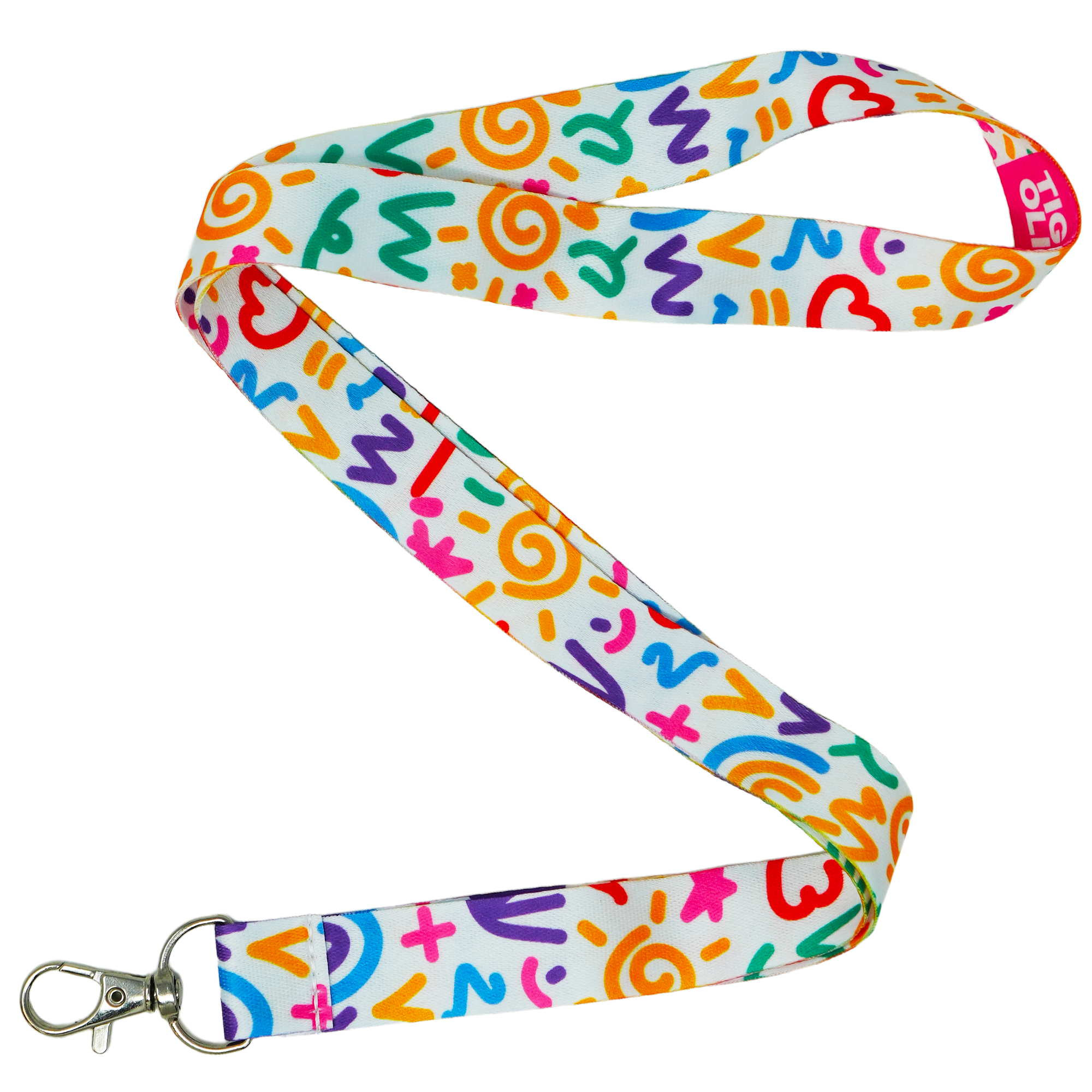 Colourful Doodle Art Abstract Squiggle Pop Design Lanyard Imagen principal del producto