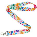 Colourful Doodle Art Abstract Squiggle Pop Design Lanyard