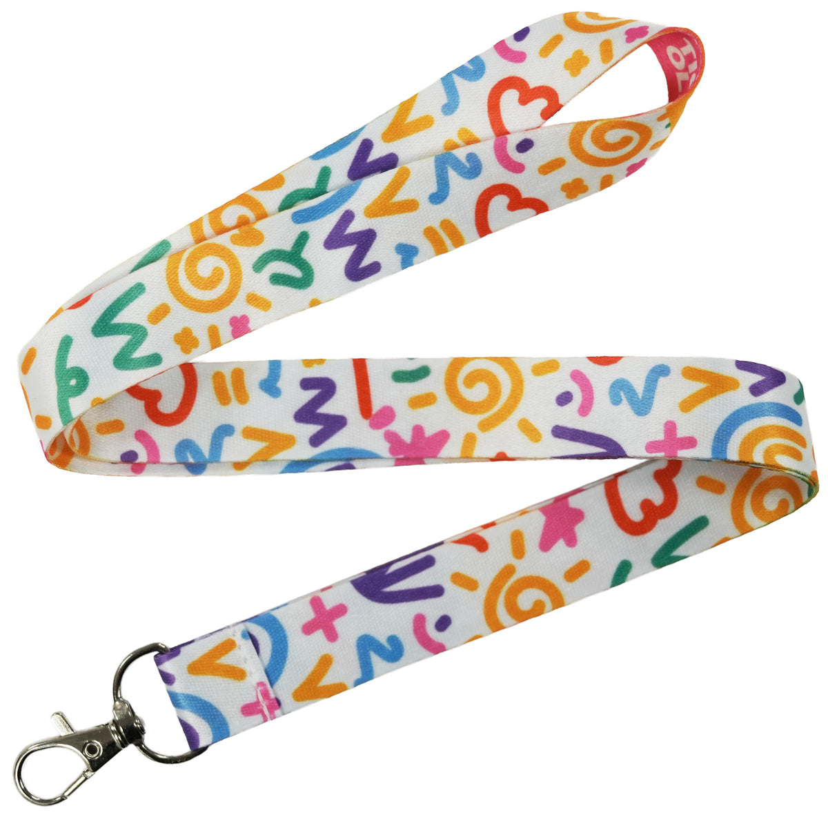 Colourful Doodle Art Abstract Squiggle Pop Design Lanyard