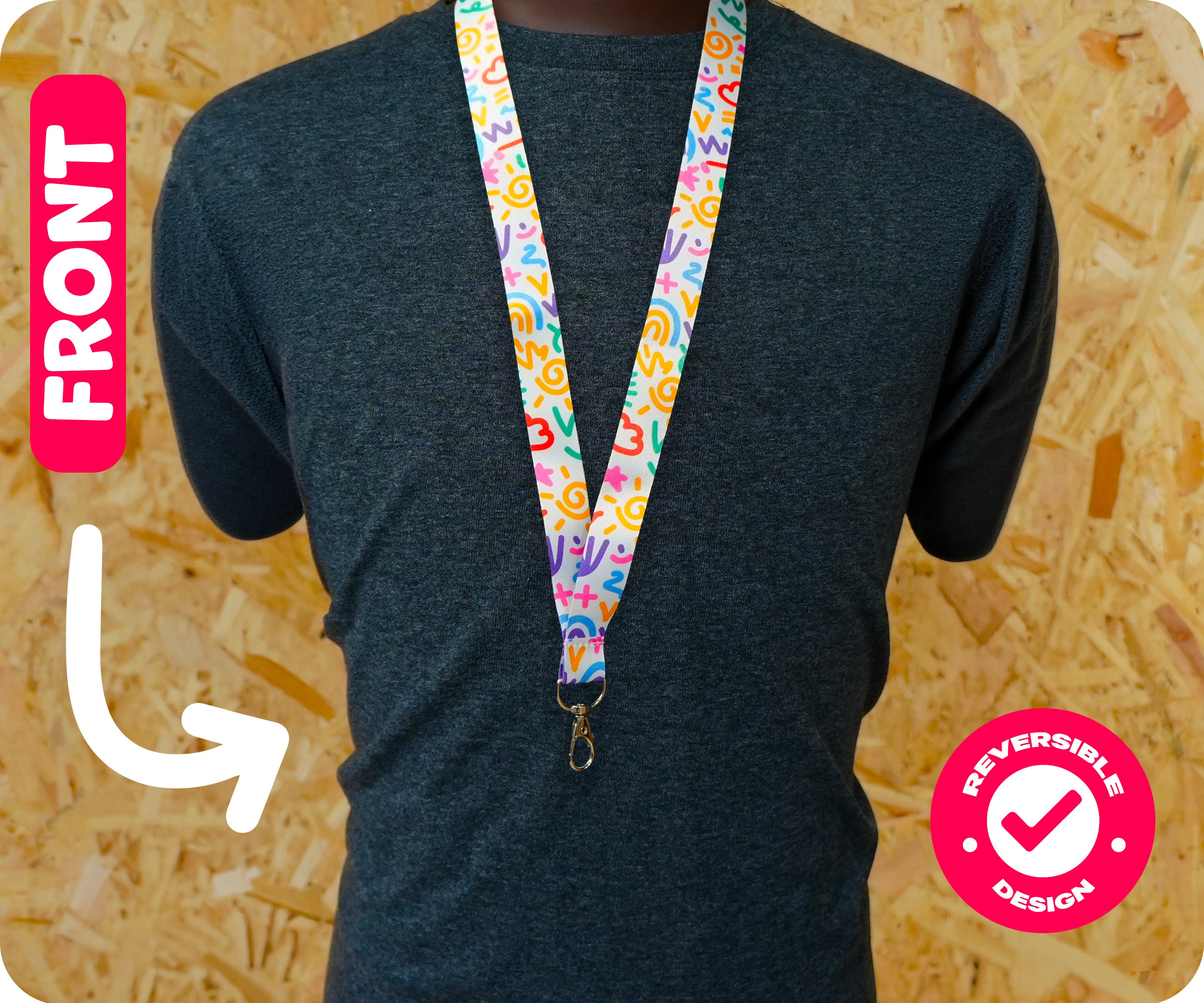 Colourful Doodle Art Abstract Squiggle Pop Design Lanyard Imagen secundaria del producto