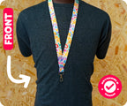 Colourful Doodle Art Abstract Squiggle Pop Design Lanyard