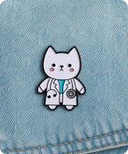 Cute Doctor Cat Enamel Pin Badge