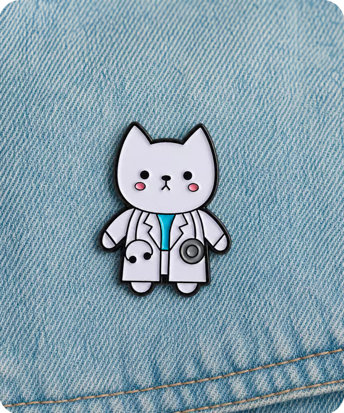 Cute Doctor Cat Enamel Pin Badge