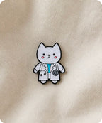 Cute Doctor Cat Enamel Pin Badge