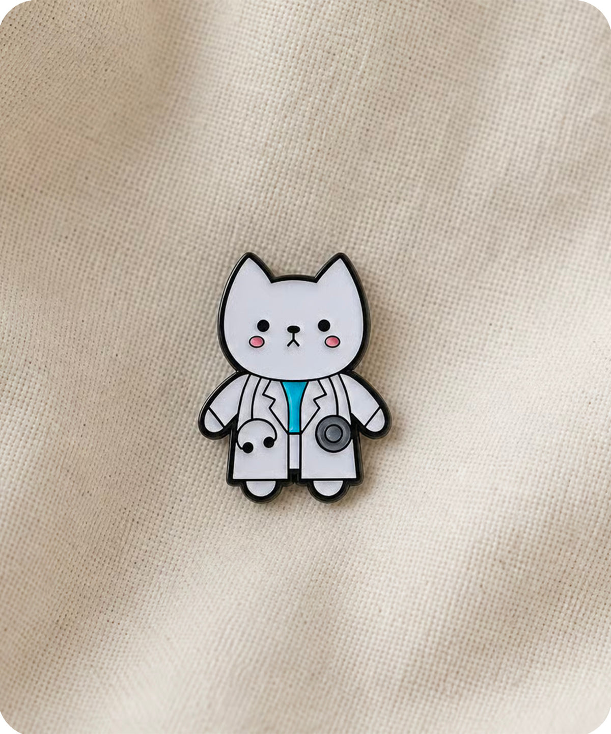 Cute Doctor Cat Enamel Pin Badge