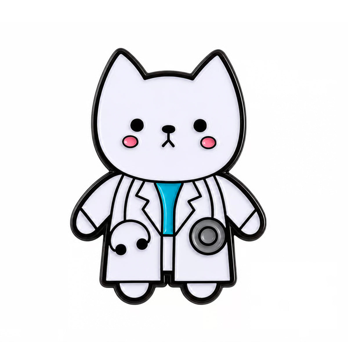 Cute Doctor Cat Enamel Pin Badge