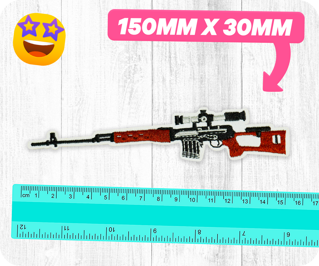 Dragunov SVD Sniper Rifle (СВД) Military Army Iron On Patch (15 x 3cm)