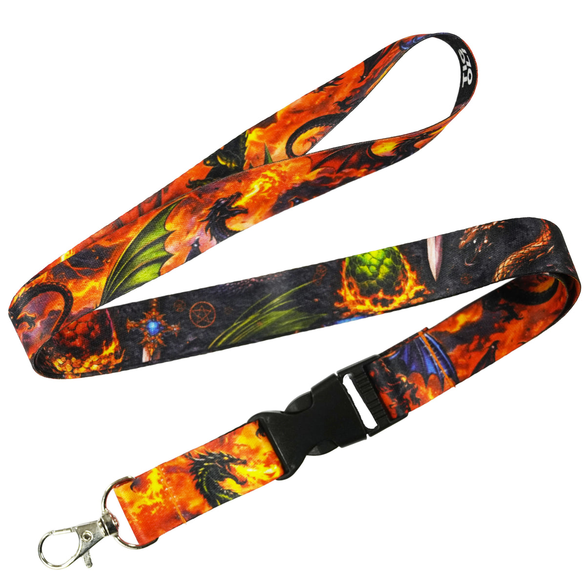 Dragon Fire Fantasy Fiery Dragons Eggs Mythical Lanyard Imagen principal del producto