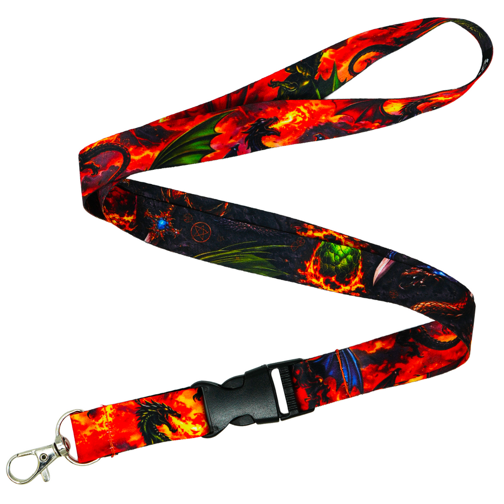 Dragon Fire Fantasy Fiery Dragons Eggs Mythical Lanyard