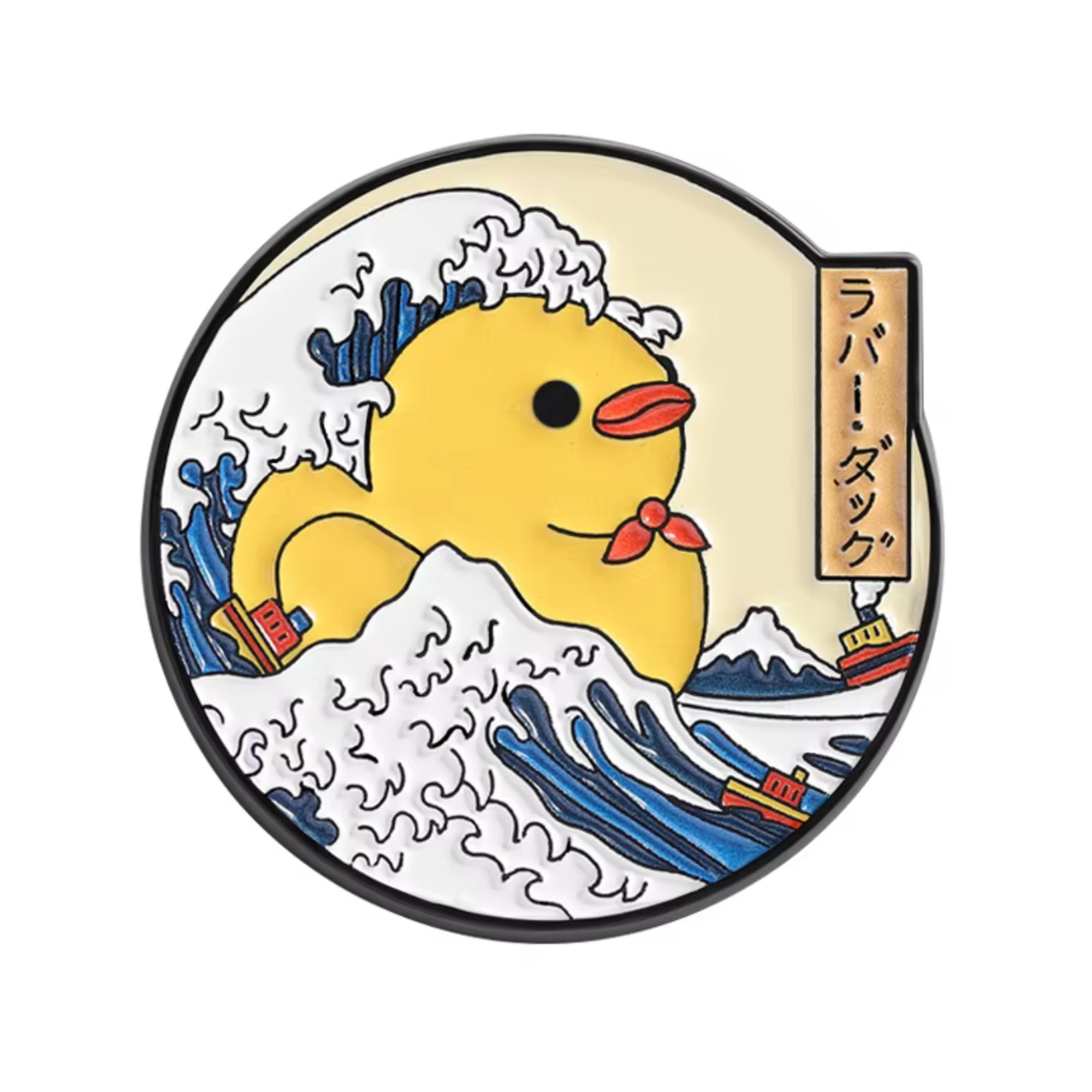 Pin con diseño de Pato de Goma La Gran Ola de Kanagawa