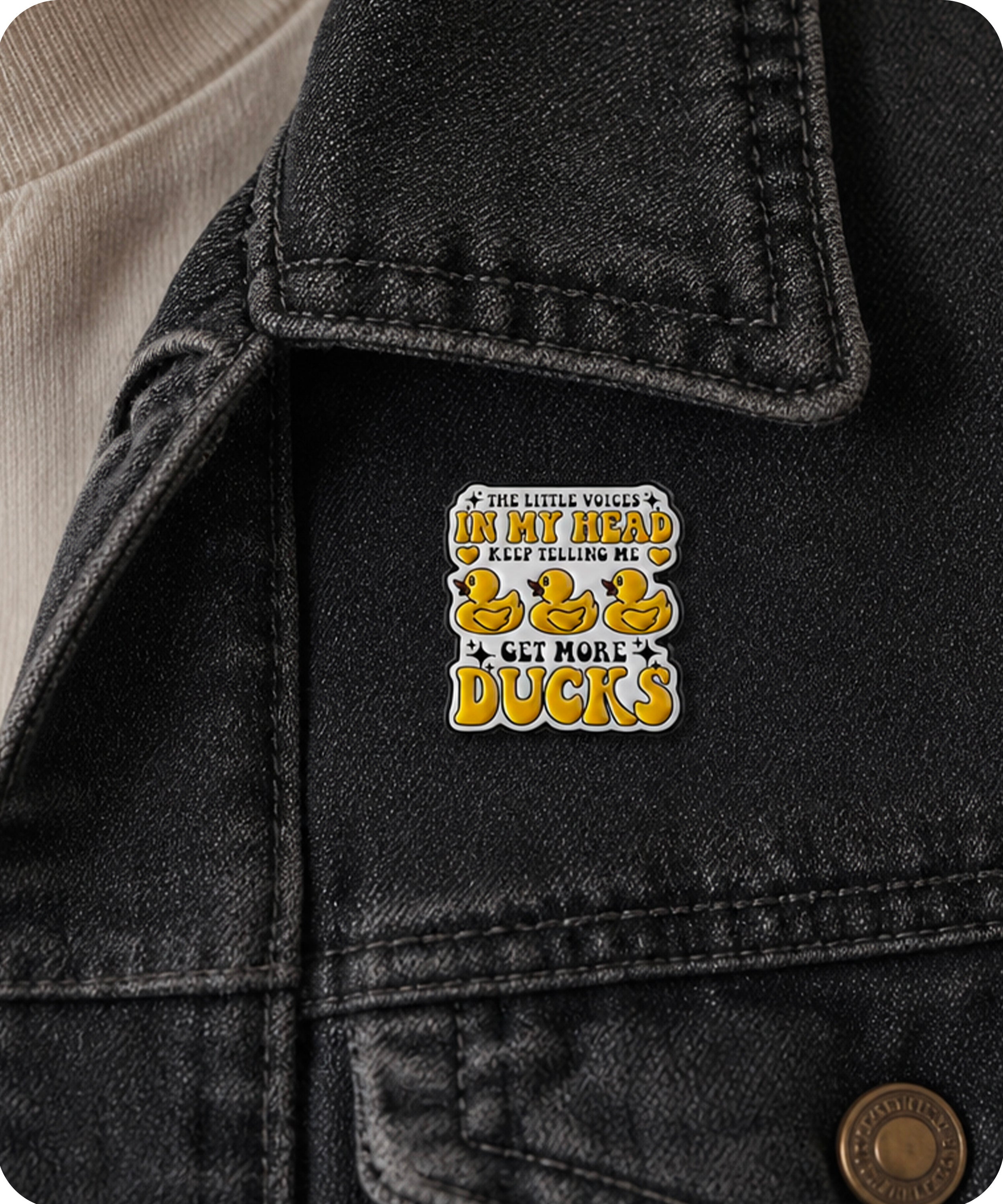 The Little Voices In My Head Keep Telling Me Get More Ducks Enamel  Pin Badge Imagen secundaria del producto