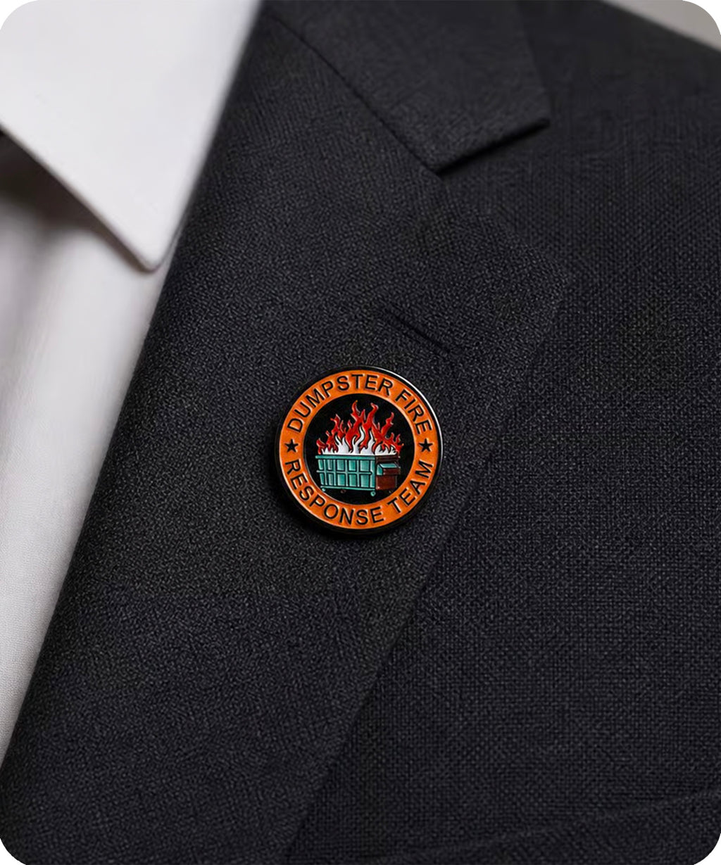 Dumpster Fire Response Team Enamel Pin Badge