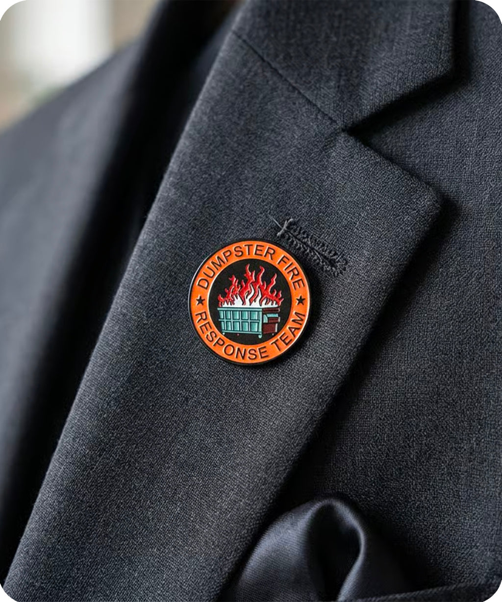 Dumpster Fire Response Team Enamel Pin Badge