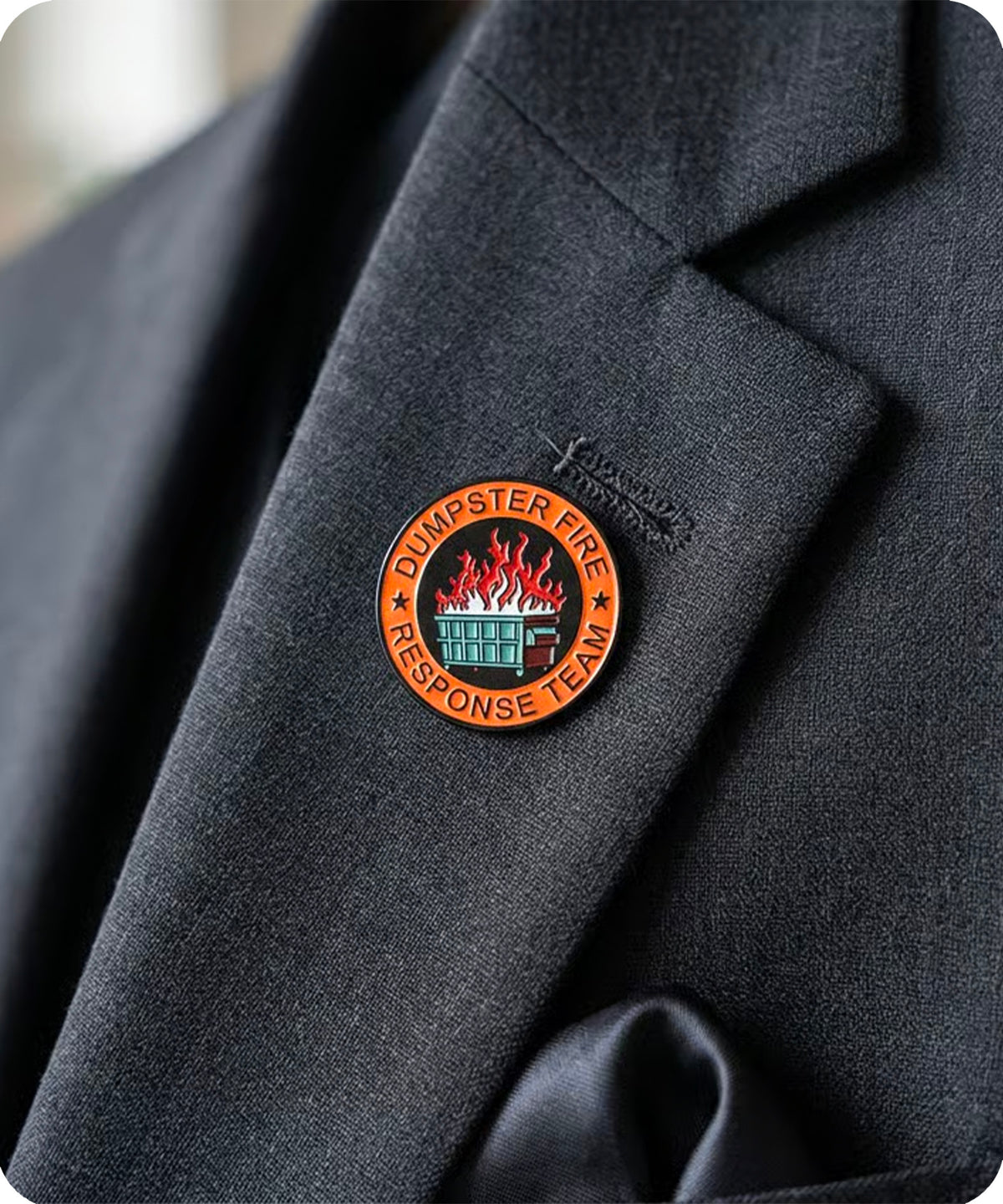 Dumpster Fire Response Team Enamel Pin Badge