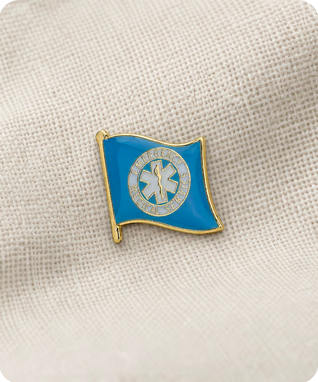 Emergency Medical Service EMS Flag Enamel Pin Badge