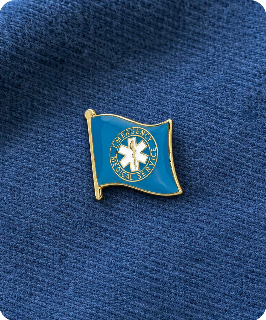 Emergency Medical Service EMS Flag Enamel Pin Badge