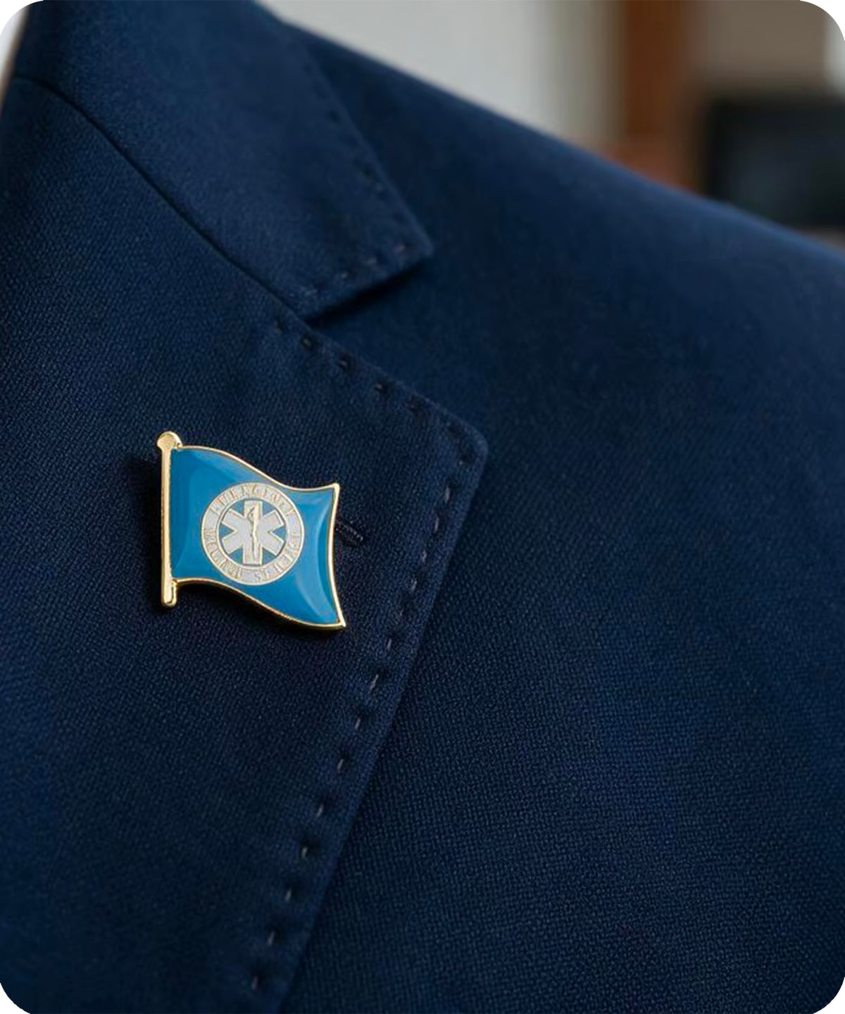 Emergency Medical Service EMS Flag Enamel Pin Badge
