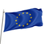 A 3' x 5' flag of the European Union, featuring a blue background with yellow stars, displayed on a flagpole.