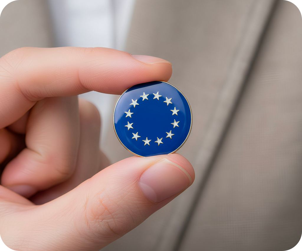 European Union EU Round Pin