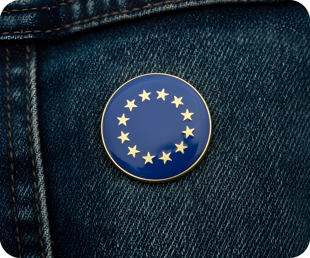 European Union EU Round Pin