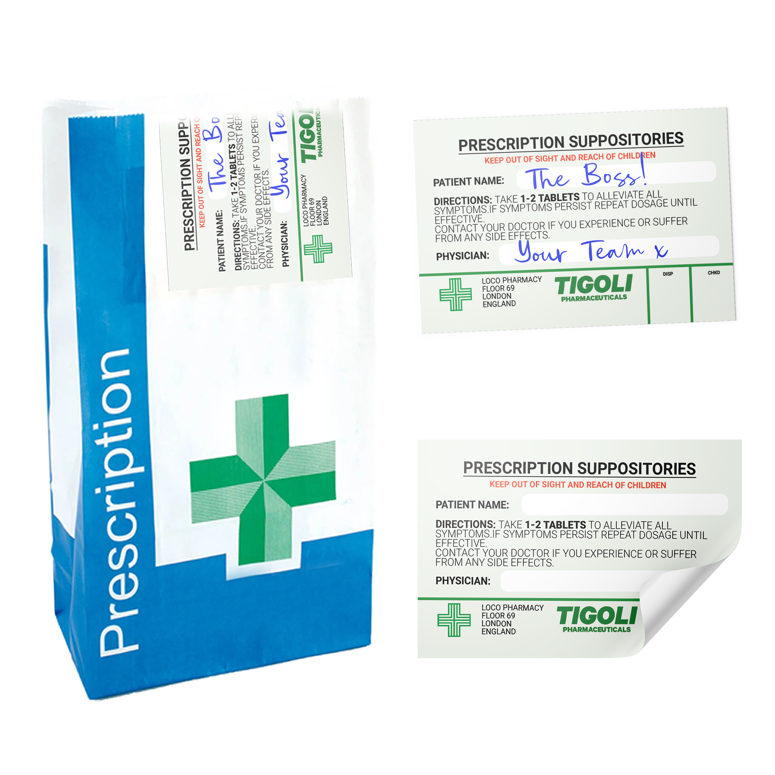 Anti-Socials Pill Medication Box Realistic Prescription Joke Gag Funny + Free Prescription Bag