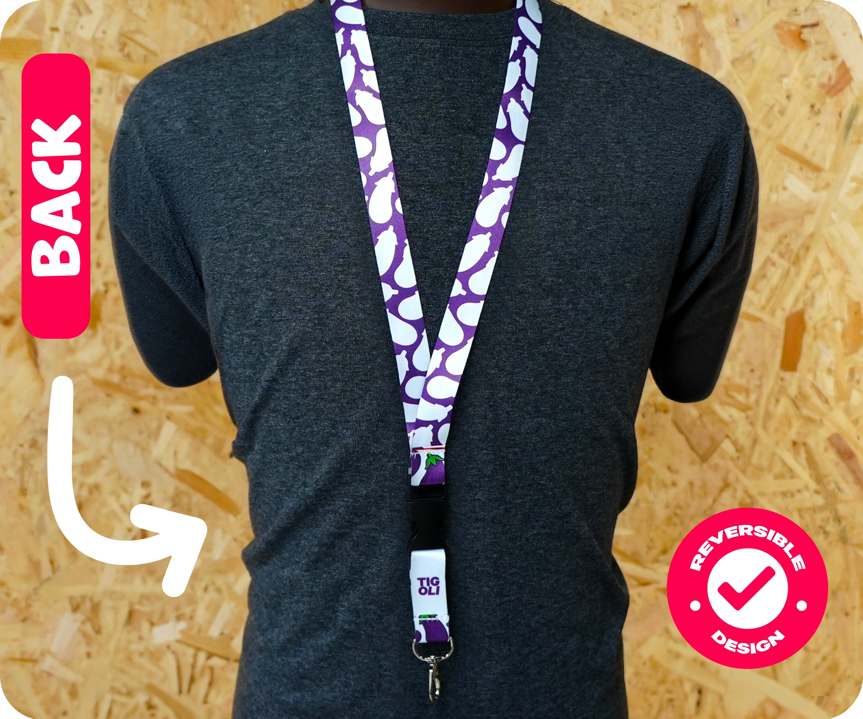Egg Plant Aubergine Lanyard