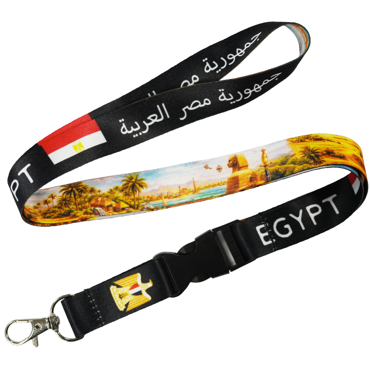Egypt National Flag Sahara Pyramids Lanyard Main image