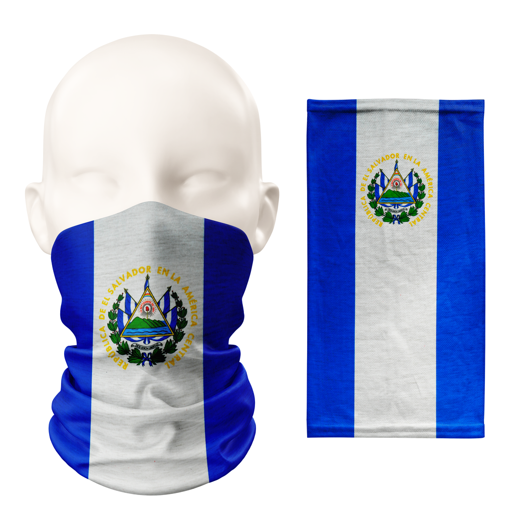 Cubre Cuello Bandera El Salvador – Mascarilla Transpirable Braga Cuello Cubre Rostro