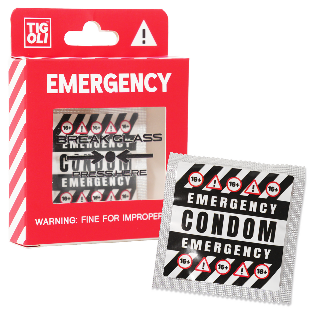 Emergency Condom in Gift Box – Funny Novelty Gag Gift, Break Glass in Case of Emergency