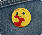 Emoji Face & Love Heart Pin Badge