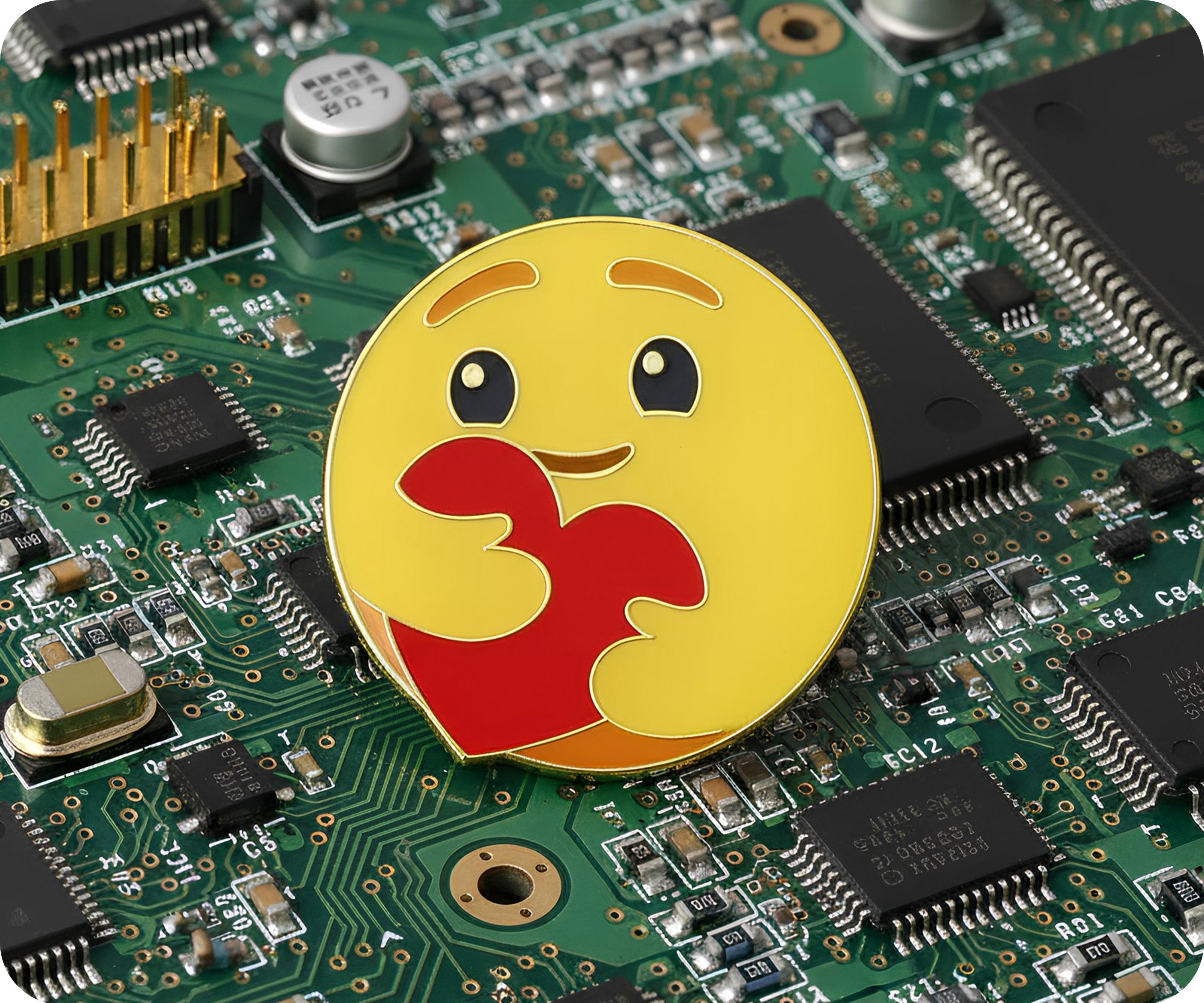 Emoji Face & Love Heart Pin Badge
