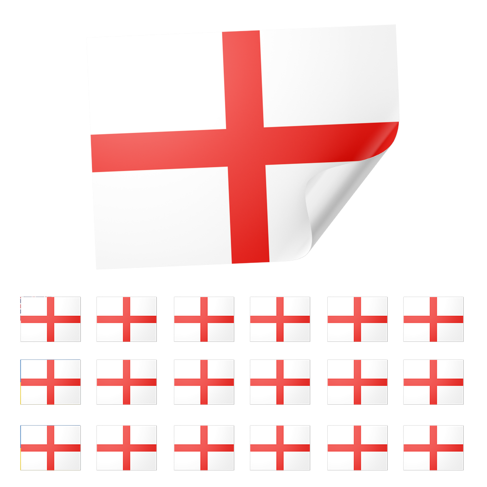 20 pegatinas con la bandera inglesa de la Cruz de San Jorge Imagen secundaria del producto