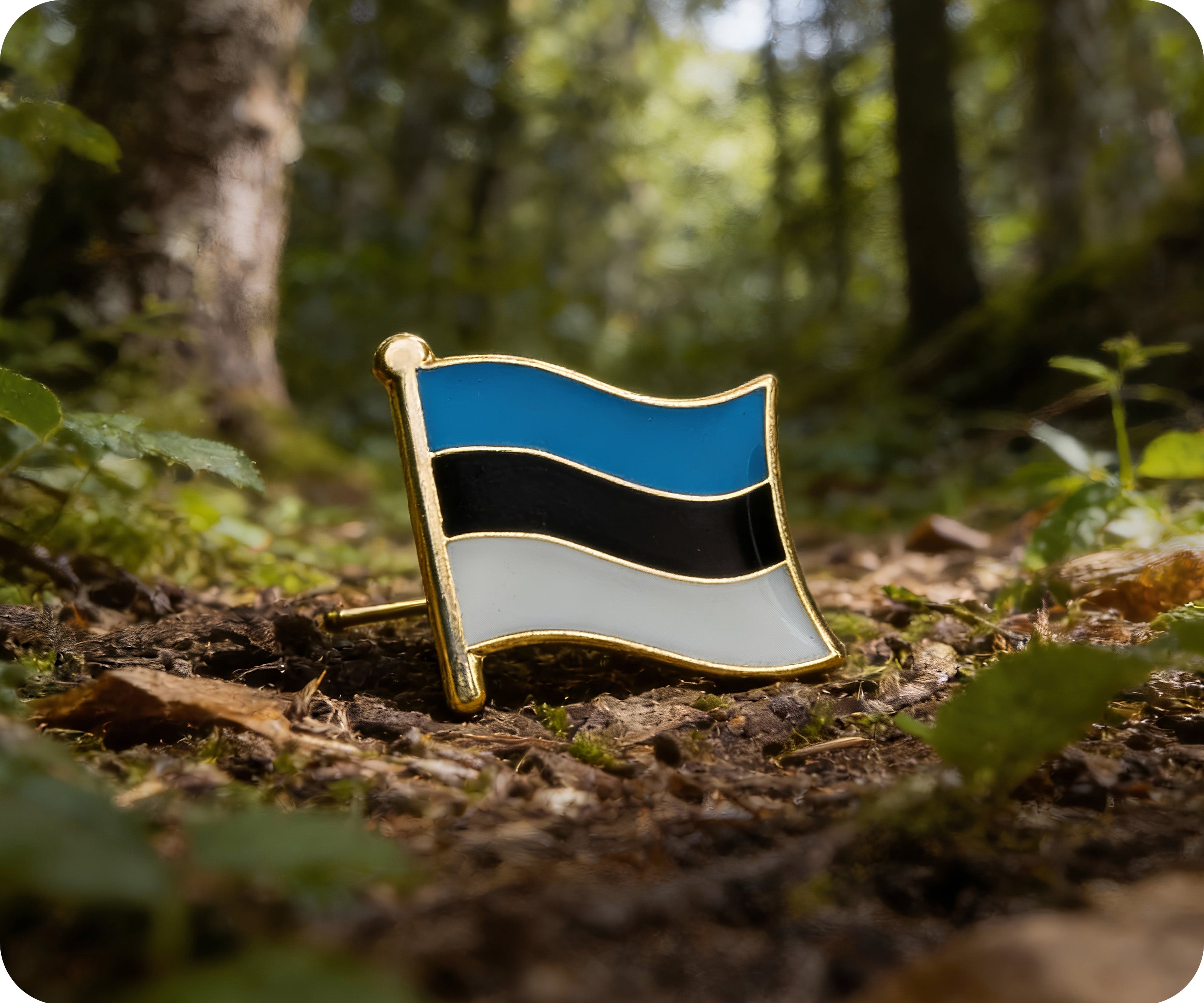 Insignia de solapa de la bandera de Estonia Imagen secundaria del producto