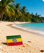 Ethiopia Rectangle Flag Enamel Pin Badge
