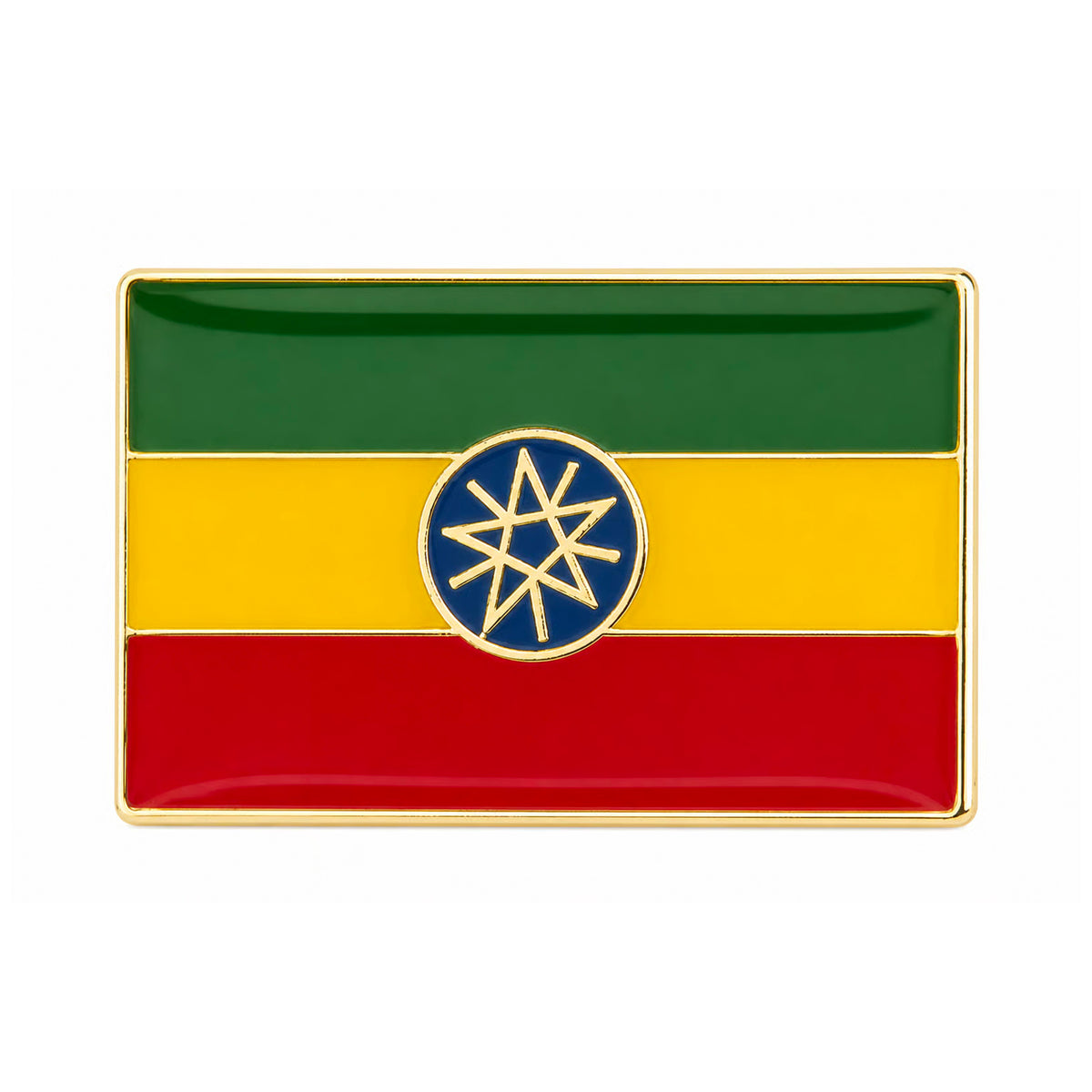 Ethiopia Rectangle Flag Enamel Pin Badge